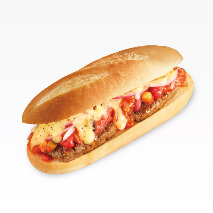 ホットサンド　大豆のミート ～チーズ＆トマト～